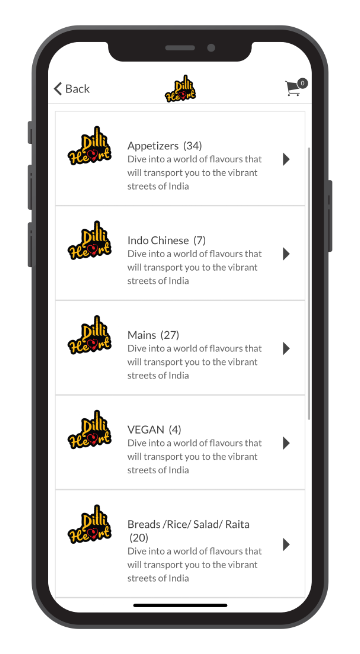App previews App previews of the gourmet galleria app